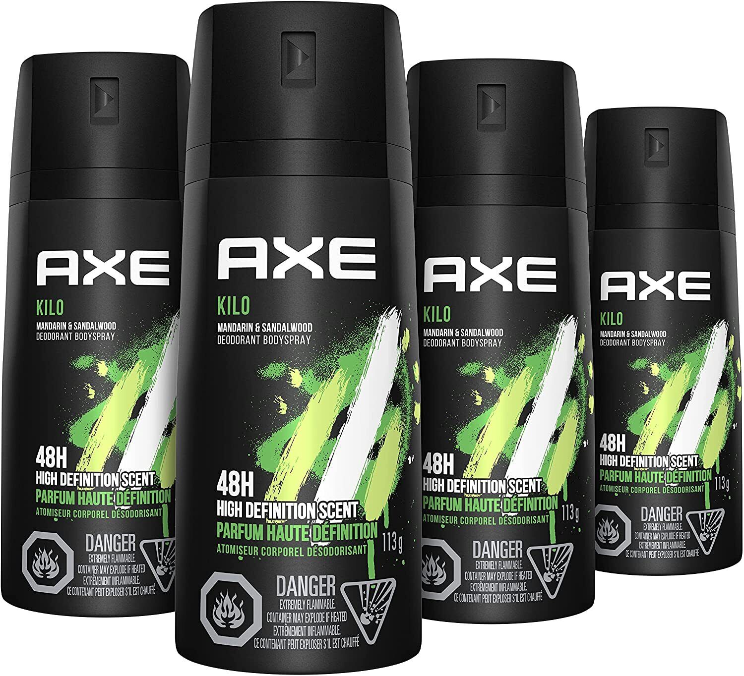 4x Lot AXE Kilo Deodorant Body Spray 4oz - Discontinued Hard Scent to ...