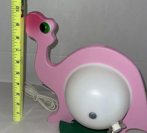 Dinosaur Night Light Table Lamp Pink Electric Girl’s Bedroom Vintage 11x14x7” - Picture 8 of 16