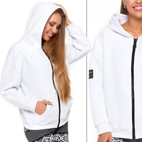 Damen Shirt Sweatshirt Kapuze Pullover Hoodie Reißverschluss Moraj 6200-001 - Bild 22 von 30