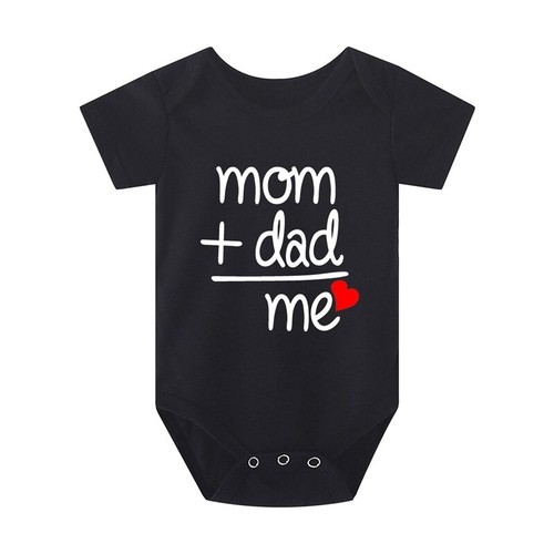 Säugling Baby Baumwolle Outfits Overalls süß Kleinkind Kleidung Ich liebe Mama & Papa - Bild 12 von 18