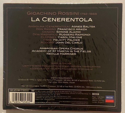 ROSSINI - LA CENERENTOLA 2 CD SET NEW SEALED MARRINER - Picture 2 of 4
