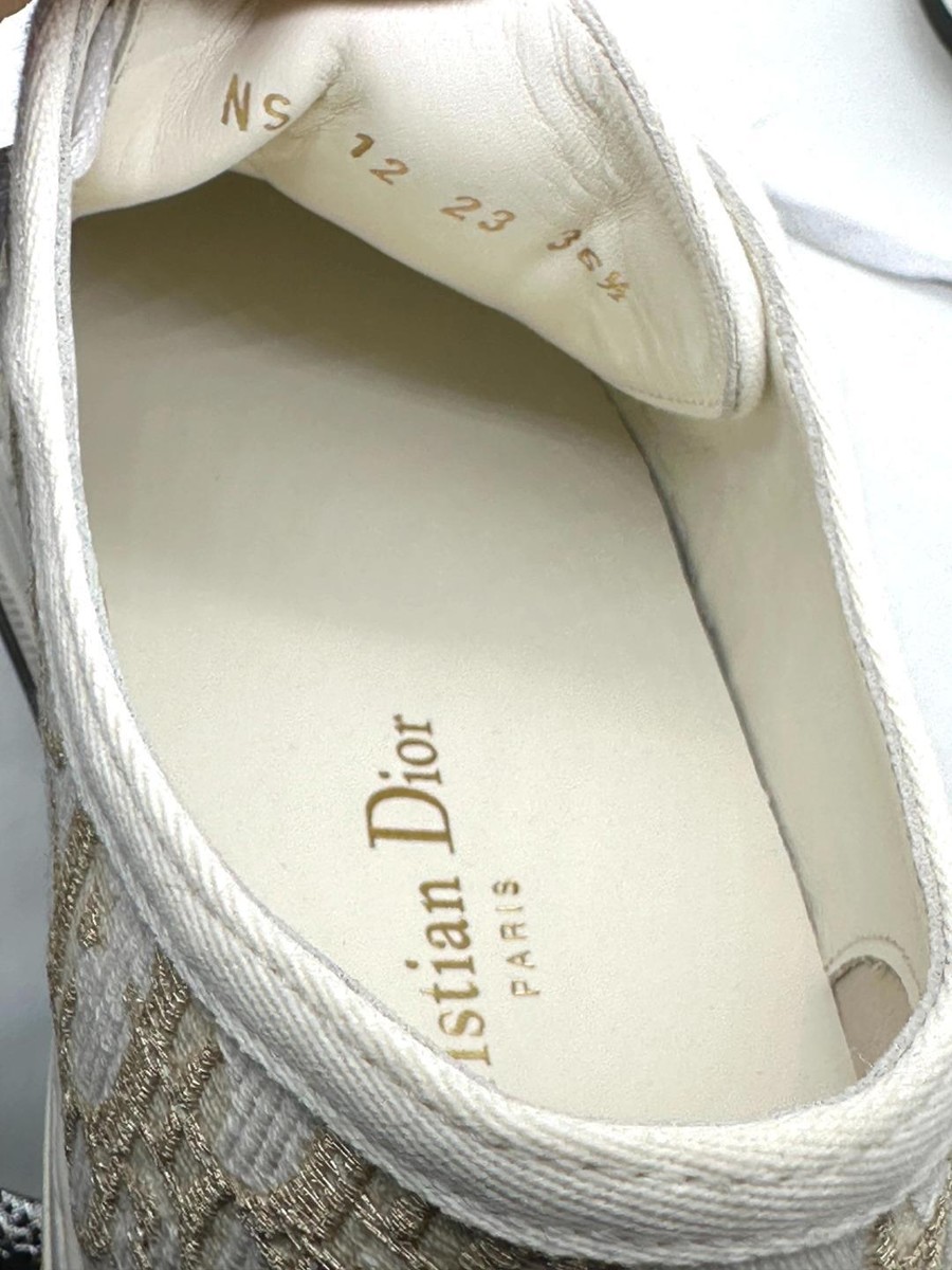 DIOR WALK'N Oblique Lurex Monogram Platform Lace Up Low Top