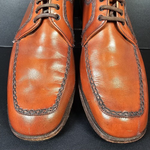 Scarpe vintage Saxone Gladstone uomo marrone taglia 9,5 cuciture marroni made in Britain - Foto 7 di 15
