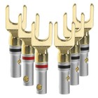 6 Pcs Audio Accessories Speaker Forks Cable Connector Banana Plugs with