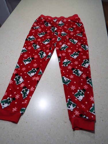 Secret Treasures Damen Fuzzy Lounge Hose PJs Rot Schneemann Größe Medium Weich Warm - Bild 2 von 8