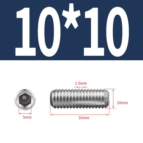 Edelstahl Allen Gewindestift mit Konkavkopf Metrisch M1.6 - M16 - Picture 114 of 220