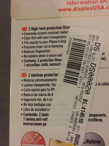 DISPLEX 00314 4 LAYER SCRATCH PROTECTION,FOR iPHONE 5 UPC: 878805005427 - Picture 3 of 4