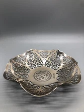VTG Sterling Silver 98g Mappin & Webb Nuts/Candy Dish Pierced 5.5”