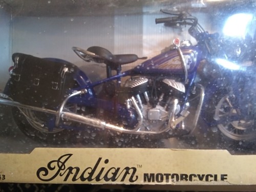 1:6 Indian Chief Motorcycle Flathead Twin diecast and Blue plastic Newray BIG ! - Picture 13 of 21