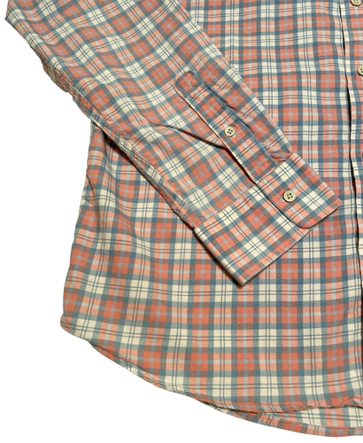 Faherty Brand Shirt Men's XL Pink Blue Plaid Button Cotton Plaid Flannel Casual - Picture 3 of 10