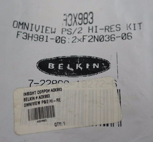 NEW BELKIN A3X983 OMNIVIEW PS/2 HI-RES CABLE KIT 722868192726 F3H98106 F2N03606 - Picture 2 of 3