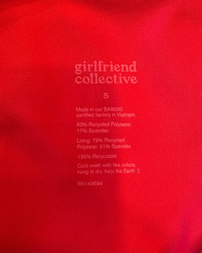 GIRLFRIEND COLLECTIVE Red Dylan Tank Sports Bra S - Picture 3 of 3
