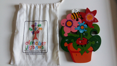 Beautiful 10 piece flowerpot bee ladybird Alphabet Jigsaw of County Mayo Ireland - Picture 2 of 6