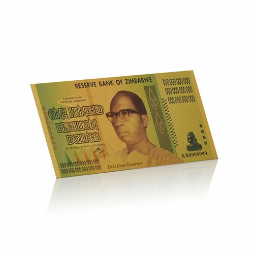 Zimbabwe 100 Decillion Gold Foil Banknote Trillion Series - Picture 2 of 7