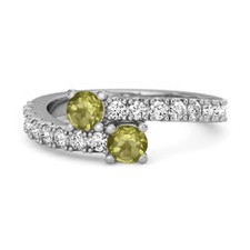 3 MM Round Peridot 925 Sterling Silver Split Shank Unique Bridal Ring For Women