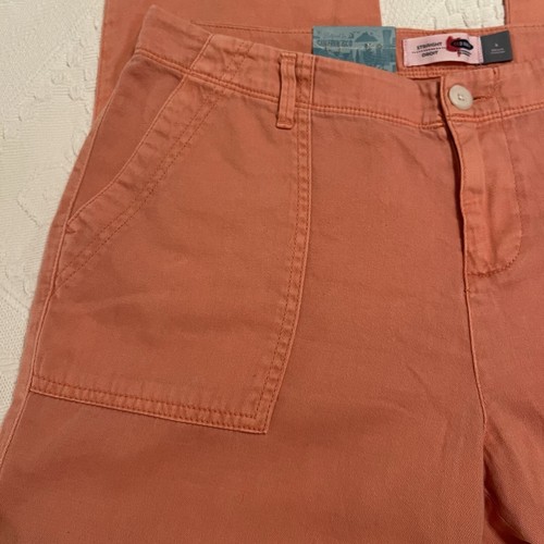Old Navy Straight Cropped 100% Cotton Mid Rise Stretch Women’s 4 Reg Coral - Picture 3 of 8