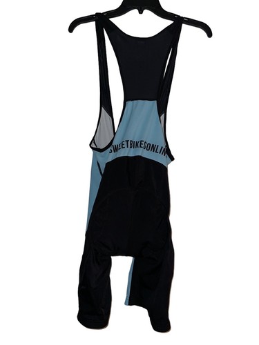 Canari Men's Cycling Bib Short Black Blue Size Large Polyester 12" Inseam Logo - Picture 2 of 3