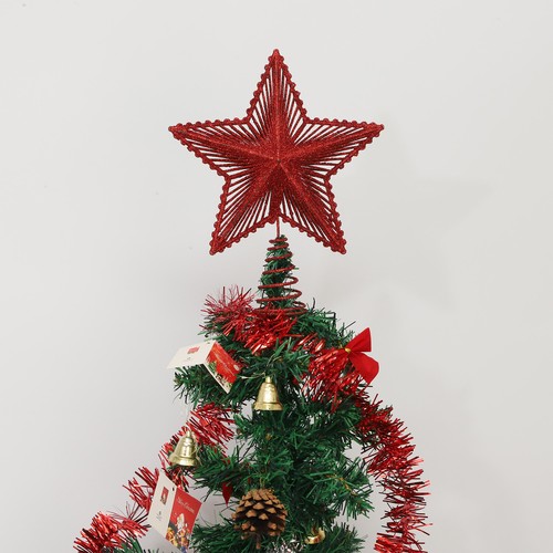 Iron Christmas Tree Openwork Star Pentagram Glitter Spring Topper Ornament Decor - Picture 28 of 40