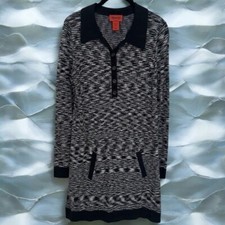 Missoni for Target Black and White Long Sleeve Mini Dress Chic Size S