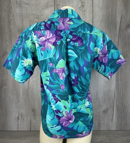 Sandra Ingrish Sport Vintage Hawaiian Shirt 80s Topical Floral Top Womens Size S - Picture 3 of 24