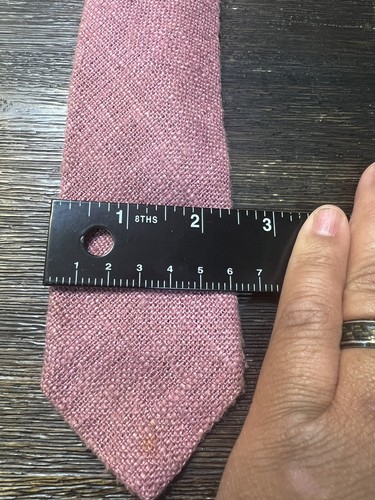 Austin Manor Pink Solid Cloth Tie Extra Slim - Picture 3 of 5