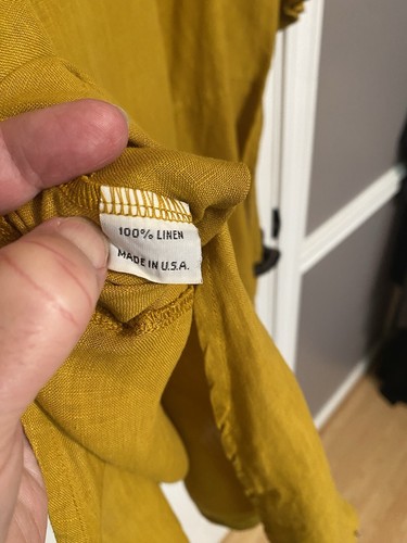 Bryn Walker Linen Bre Tunic ~ Mustard Yellow Gold ~ M ~ Split Sides ~ B:46" ~ EC - Bild 7 von 7