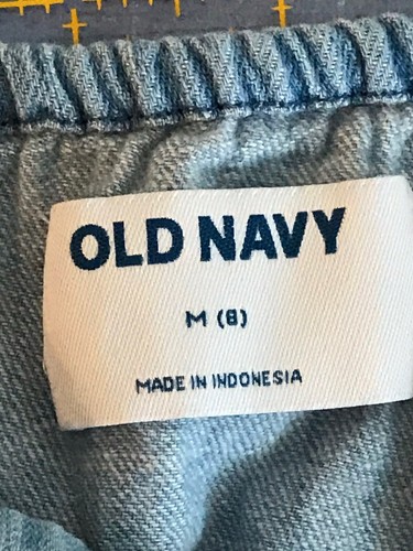 Old Navy Girls M (8) Blue Denim Romper Jumpsuit - Picture 3 of 6