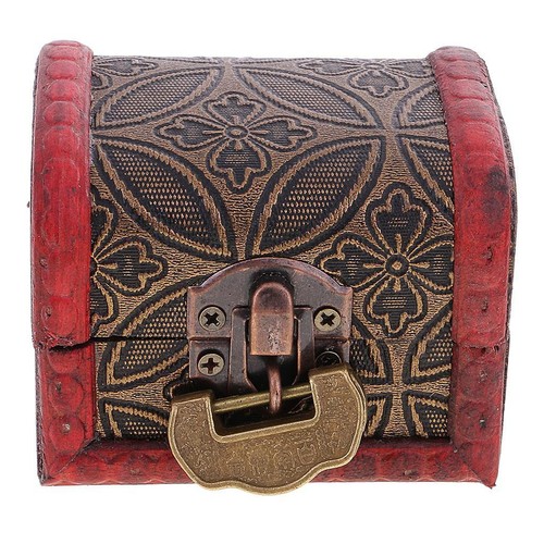 Retro Small Wooden Jewelry Box Organizer Storage Case Container with Lock Lady - Picture 2 of 12