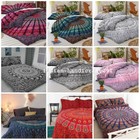 King Size Gray Ombre Mandala Hippie Gypsy Indian Duvet Quilt Cover Bedding Set