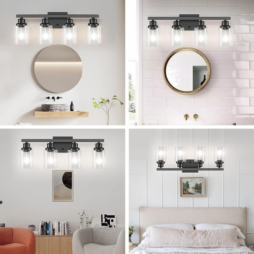 Black 4 Lights LED Modern Vanity Light For Bathroom Mirror Wall Lamp Fixture UL - Picture 7 of 7