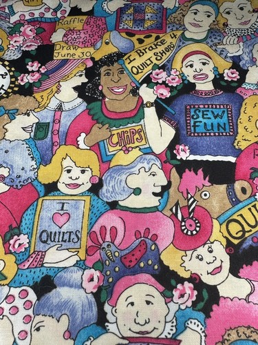 Quilting Ladies Fabric Mary Lou Weidman In the Beginning Remnant 83” x 45” - Picture 8 of 10