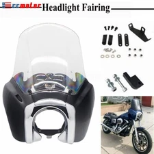 Headlight Fairing with 15" Windshield Kit for Harley Dyna FXDF FXDWG 2006-2017