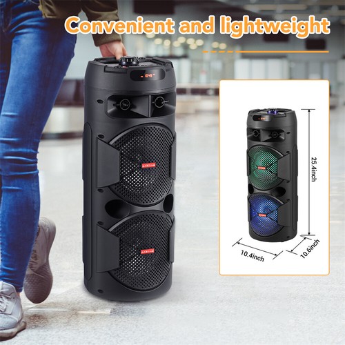 Dual/Tripple Woofer Portable Bluetooth Party Speaker Heavy Bass Sound System Mic - Picture 17 of 29