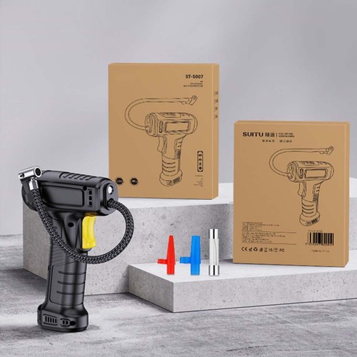 Inflador de neumáticos de coche inalámbrico/con cable compresor de aire bomba inflable eléctrica con LED - Imagen 5 de 21