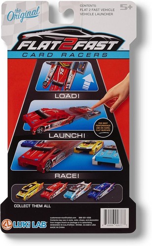 Red 72 Card Racer - Portable Pocket-Sized Racecar Toy for Kids 5+, No Batteries! - Picture 5 of 9