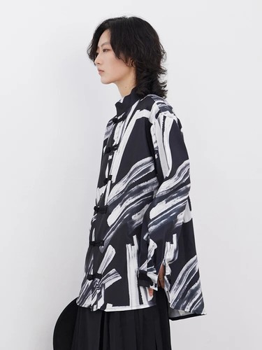 Ladies Kimono Blouse Arty Designer Black White Print Smart Casual Shirt Top 16 - Picture 4 of 13