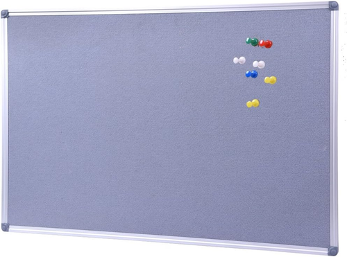 Aluminum Framed Wall- Mounted 48 X 36 Inch Large Fabric Bulletin Board Message M - Picture 3 of 7
