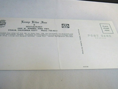 Vintage übergroße Postkartenlampe Liter Inn Visalia, CA - Bild 7 von 7