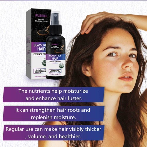 60ml Rice Water Black Rice Water Hair Growth Serum Spray Anti Hair Loss Treatmnt - Picture 5 of 14