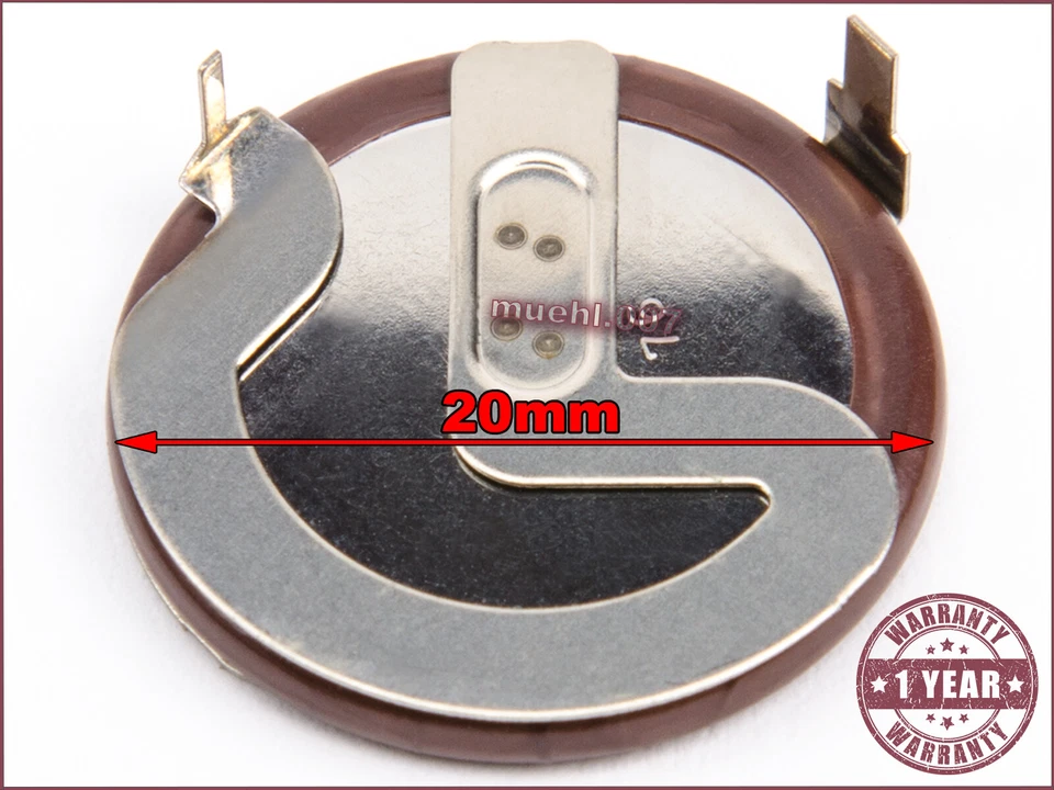 90 DEGREE LI-ION ACCU PANASONIC VL2020 RECHARGEABLE BATTERY LITHIUM COIN 20mAh - Изображение 2 из 2