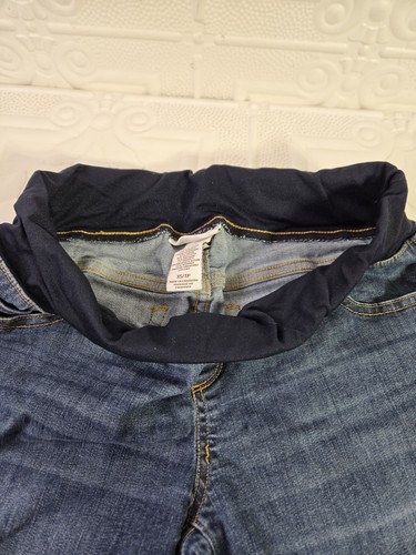 Liz Lange Maternity Jean Shorts Blue Denim Pregnancy Stretch Women's Size XS - Picture 8 of 15