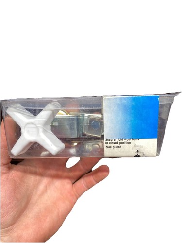 RV Designer Camper E511 White Zinc plate Fold Out Bunk Clamp Latch New Sealed - Bild 4 von 5