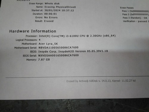 Acer TravelMate P259 Laptop Core i3-6100U 2.3GHz 8GB RAM 0HD - Picture 8 of 9