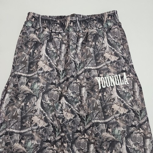 Youngla Tree Camo Black Brown Baggy Swear Comfort Sweatpants Men's Size M - Picture 2 of 8
