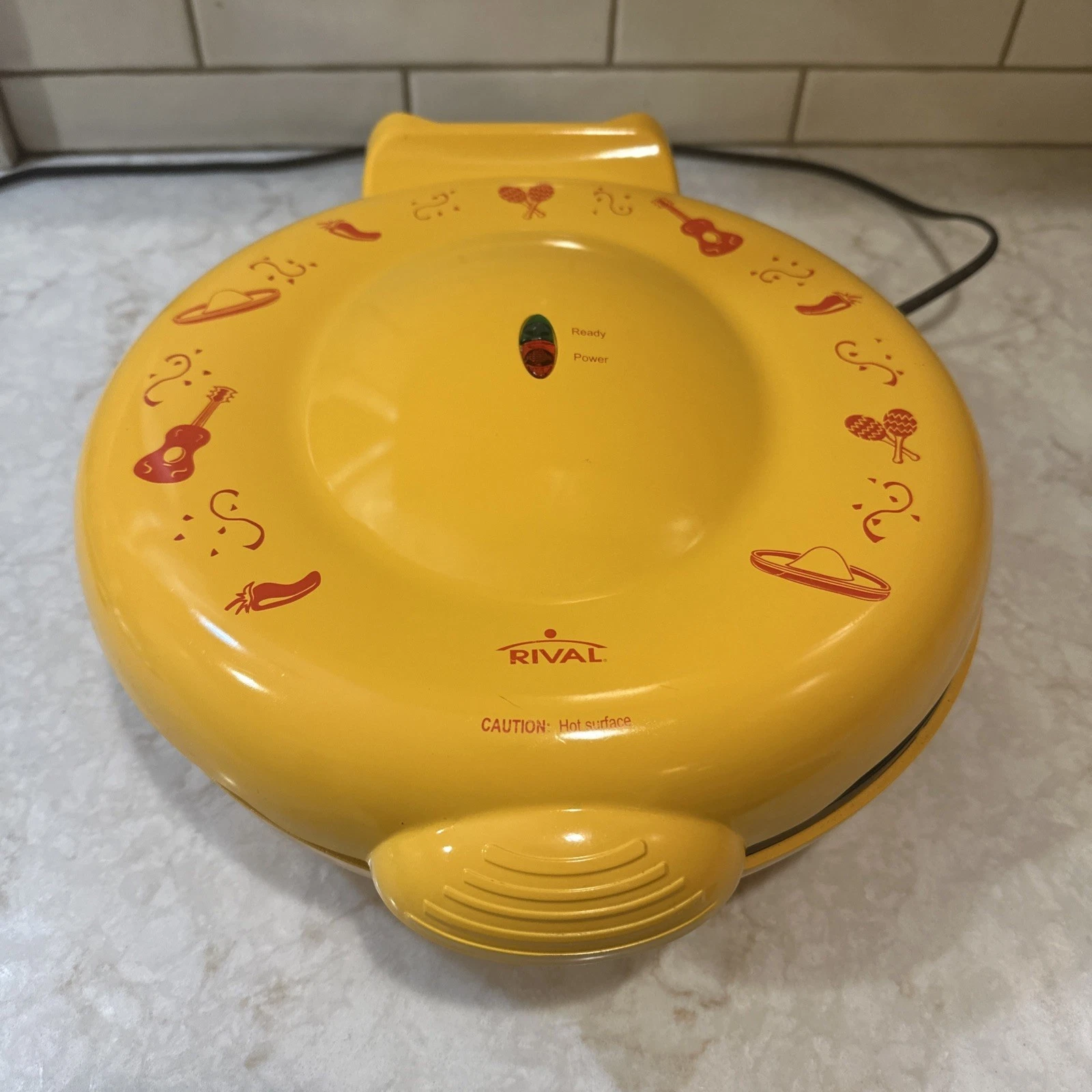 Rival 12” Yellow Quesadilla Maker Southwest Style QM100 Great Condition Tested