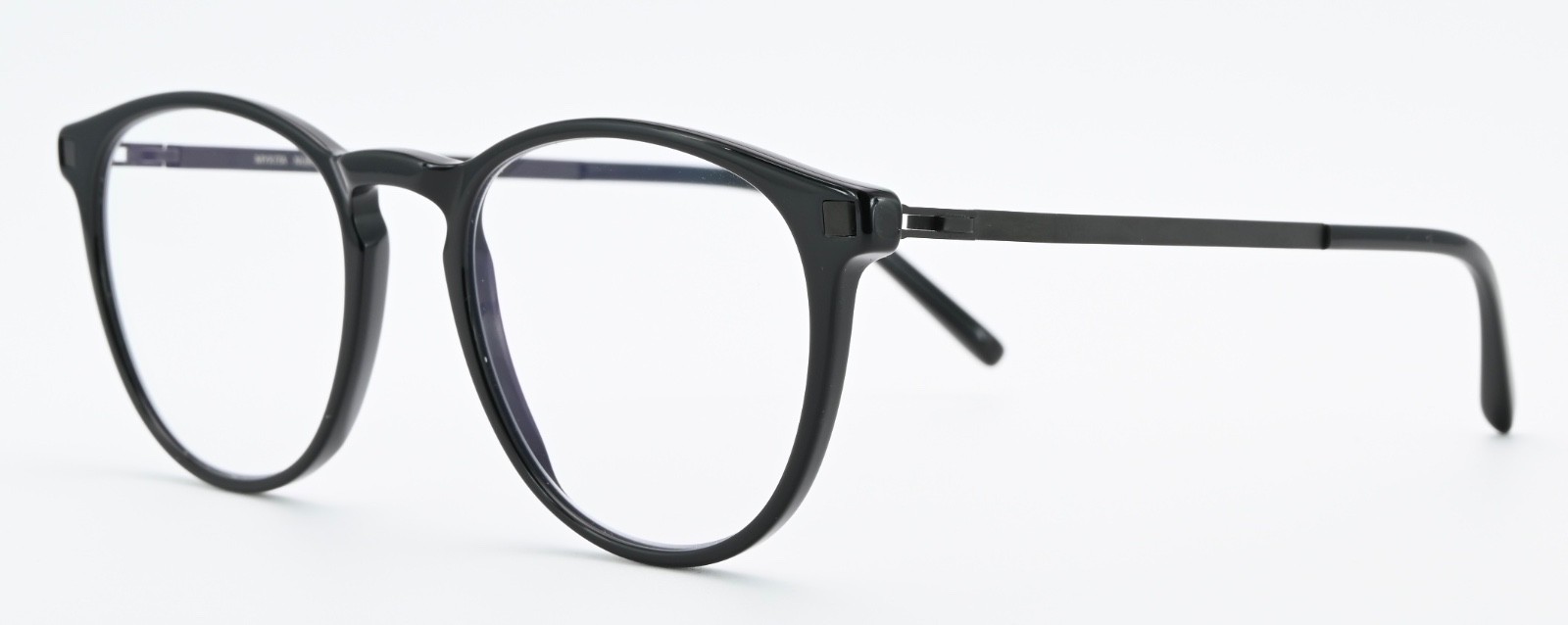 MYKITA Brille Nukka Lite Acetate Black Glanz Panto Oval Leicht Full Set Unisex