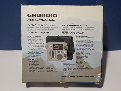 NEW ~ Grundig FR-200 Emergency Radio AM/FM/SW 1,2 World Band Receiver ~Red - Picture 2 of 6