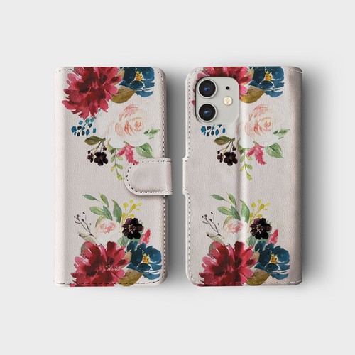 Personalised Wallet Phone Case for iPhone 16 16e 15 14 Pro Max Cover Floral Rose - Picture 11 of 25