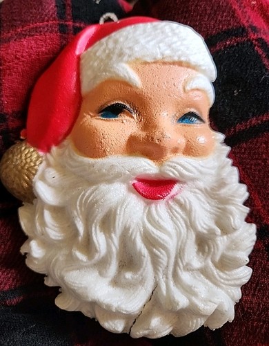 Vtg. Styrofoam Santa Head Decoration 8 .5"×6.5"