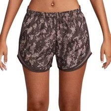 Nike Women's Dri-FIT Tempo Printed Running Shorts FZ3482-208 Brown Size Small